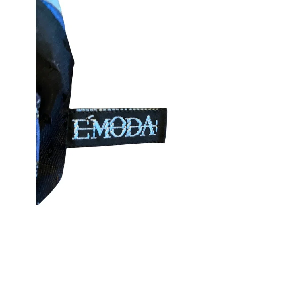 Prima Emoda Mens Silk Tie Navy‎ Blue Silver Geometric Scale Pattern Italy USA